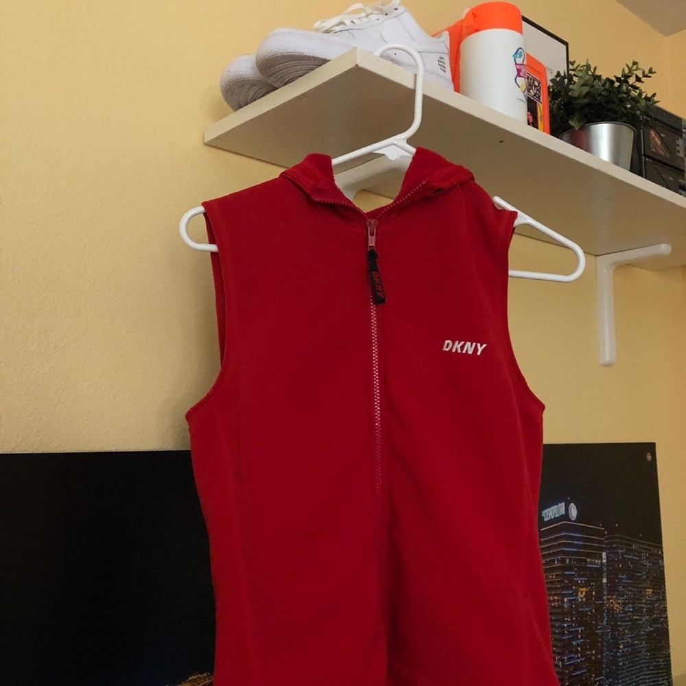 Cute retro DKNY zip up vest